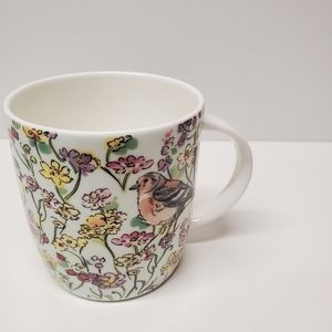 NWOT Beautiful floral bird mug